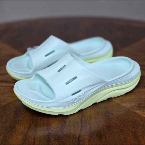 Hoka Ora Recovery Slide 3 Sandals Aqua Breeze Celery Green Women's 11 Clifton LE - Picture 2 of 14